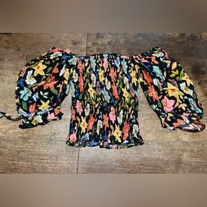 NWOT Olivaceous floral top
